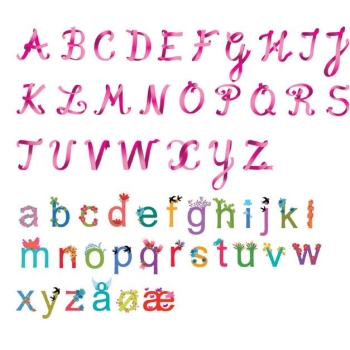 Wall stickers M size- Girls alphabet