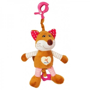 Musical pull string toy"Pink Fox"