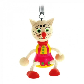 Деревянная фигурка Котик на пружинке  Bino toy