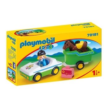 PLAYMOBIL 1.2.3.Car with horse trailer