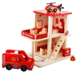 Деревянная пожарная станция для юных пожарников с мебелью  для работы и отдыха
