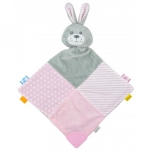 Plush toy with teethers - Pink Rabbit