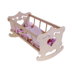Деревянная кроватка для куклы 50см + постельное белье