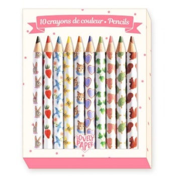Pencils - 10 Aiko mini coloured pencils