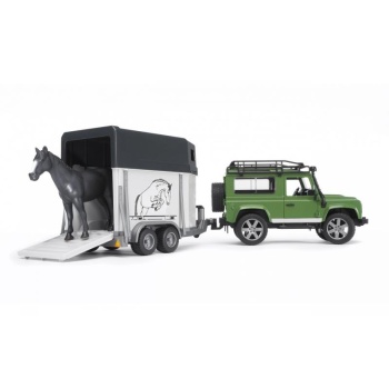 Bruder Land Rover Defender with horse trailer (02592)