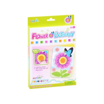 Mosaic flower with a butterfly sticker