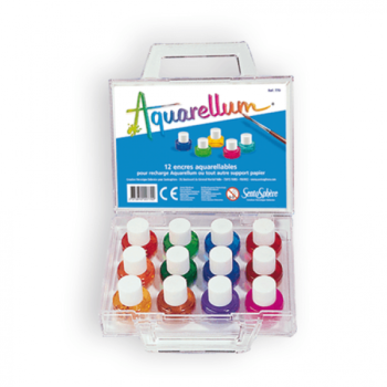 Aquarellum Mini Suitcase containing 12 watercolourinks (5ml) 